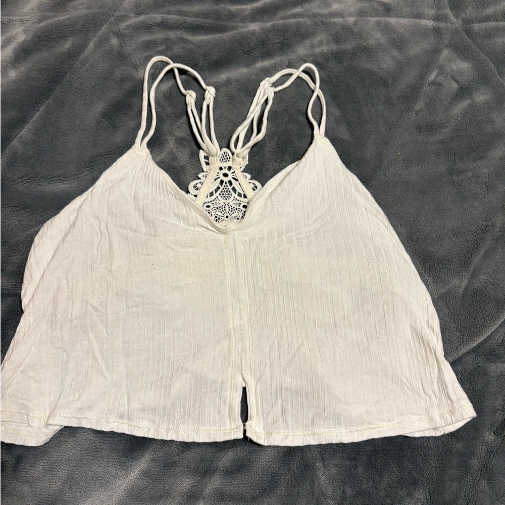 ‼️3/30$ White Crochet Detail Tank Top